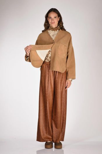 Giacca Pelle Beige Donna - 6