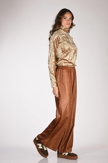 Pantaloni Suede Marrone Chiaro Donna - 2