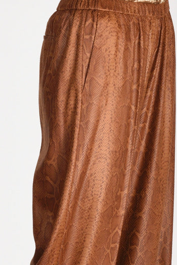 Pantaloni Suede Marrone Chiaro Donna - 4