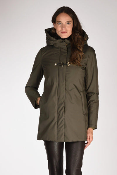Cappotto Toggle Verde Donna