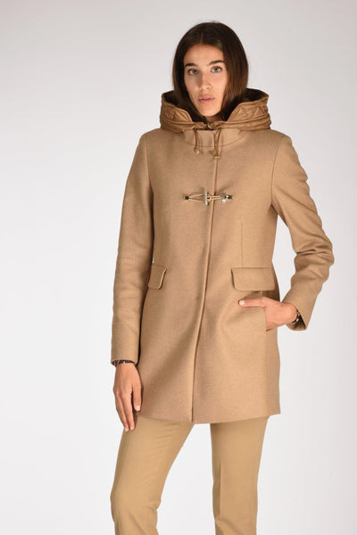 Cappotto Toggle Beige Scuro Donna