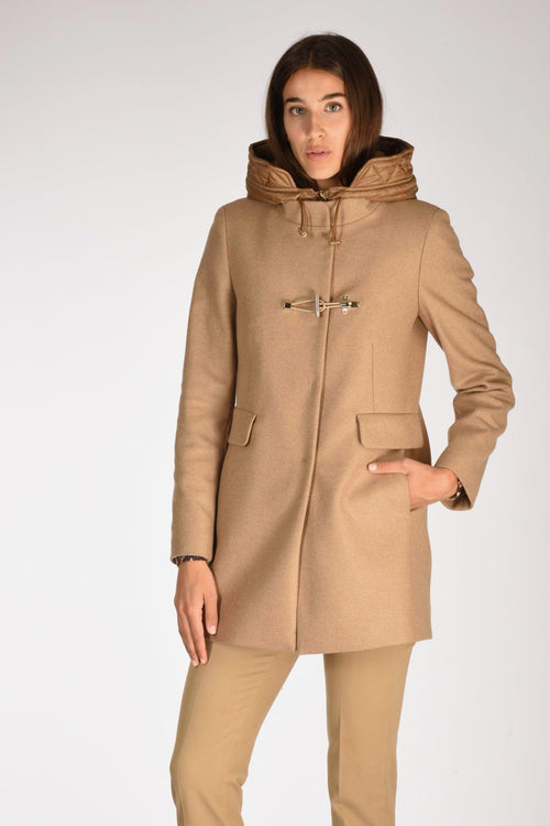 Cappotto Toggle Beige Scuro Donna