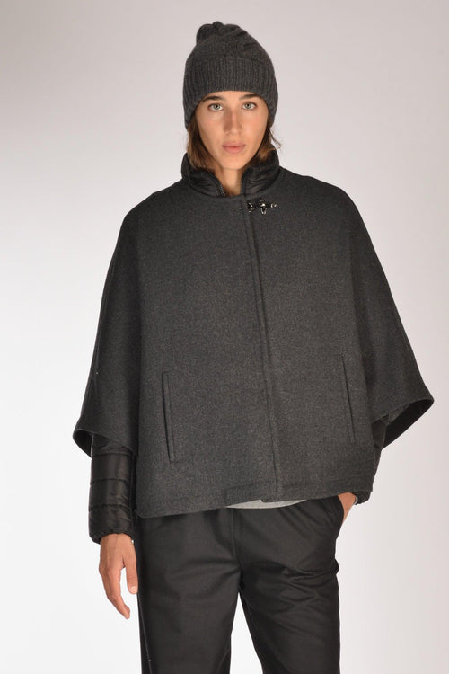 Cappa Con Piumino Grigio Donna