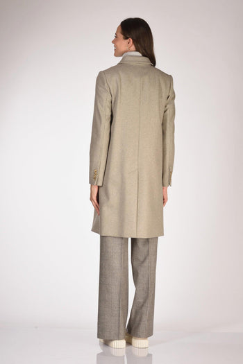 Cappotto Gancio Beige Melange Donna - 5