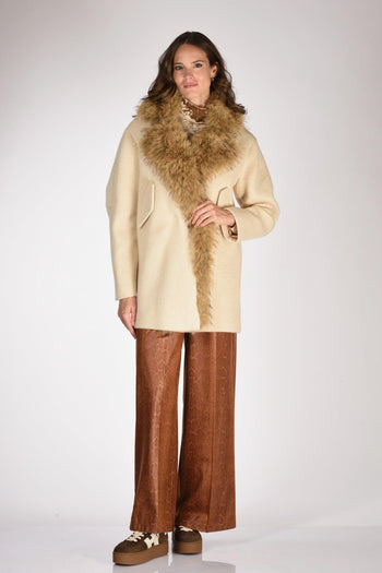 Cappotto Ecofur Beige Donna - 2