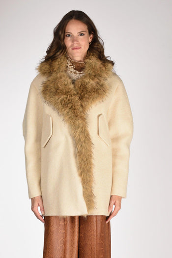 Cappotto Ecofur Beige Donna - 3