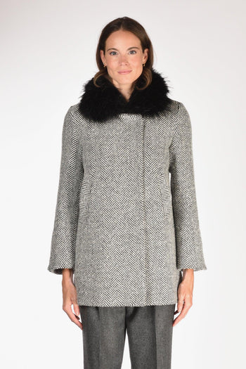 Caban Ecofur Nero/bianco Donna - 2