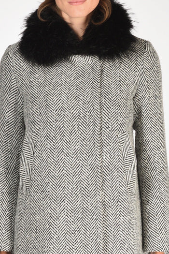 Caban Ecofur Nero/bianco Donna - 3