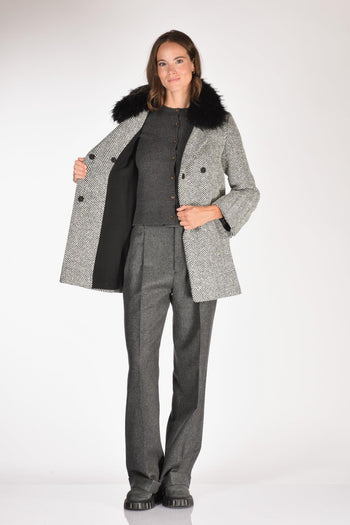 Caban Ecofur Nero/bianco Donna - 6