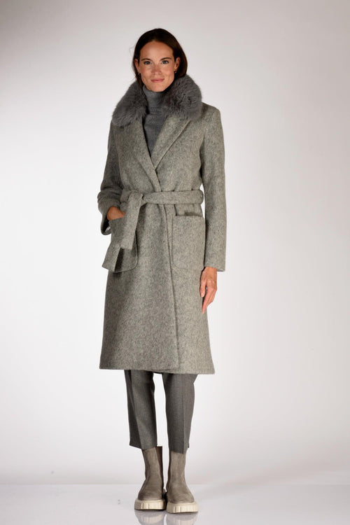Cappotto Ecofur Grigio Donna
