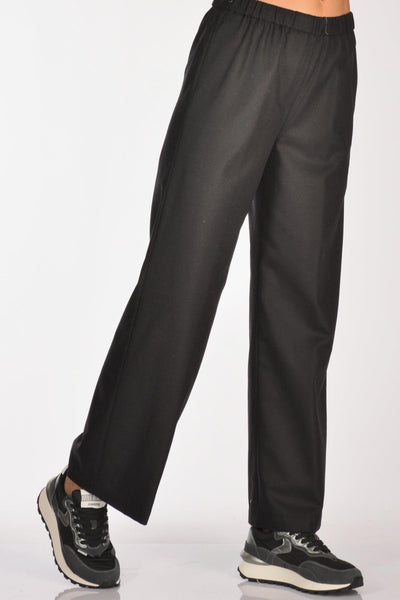 Pantaloni Elastico Nero Donna