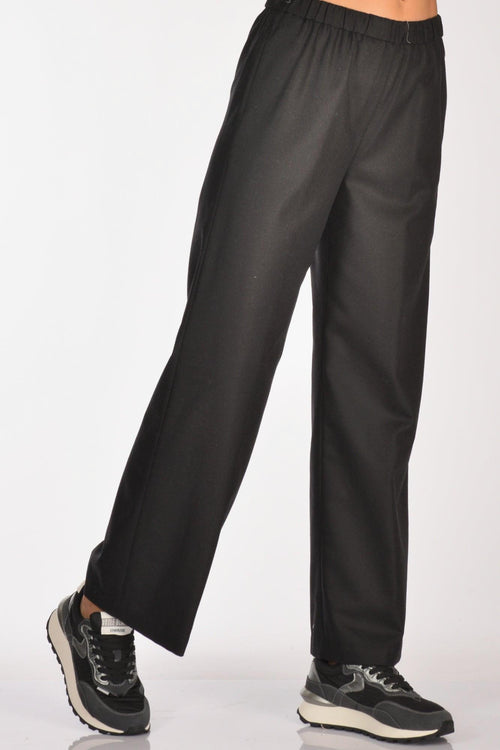 Pantaloni Elastico Nero Donna