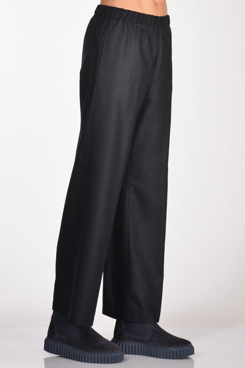 Pantaloni Elastico Blu Donna