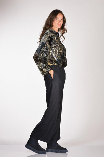 Pantaloni Elastico Blu Donna - 2