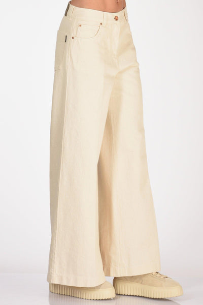 Pantalone Denim Beige Chiaro Donna