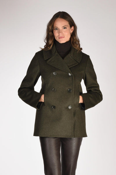 Caban Peacot Verde Donna