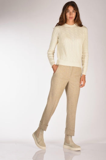 Slowear Pantalone Nevet Beige Melange Donna - 2