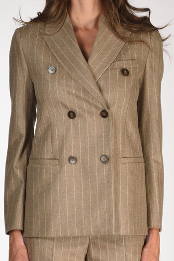Giacca Gessata Beige Donna - 3