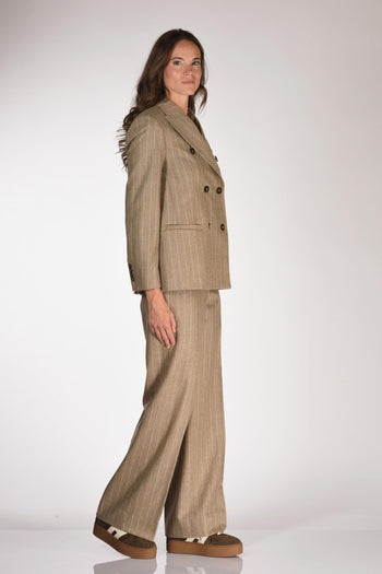 Giacca Gessata Beige Donna - 4