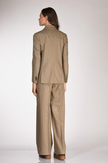 Giacca Gessata Beige Donna - 5