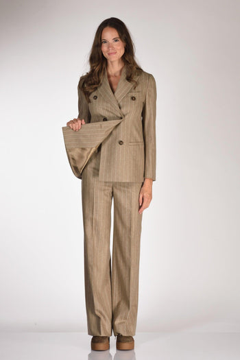 Giacca Gessata Beige Donna - 6