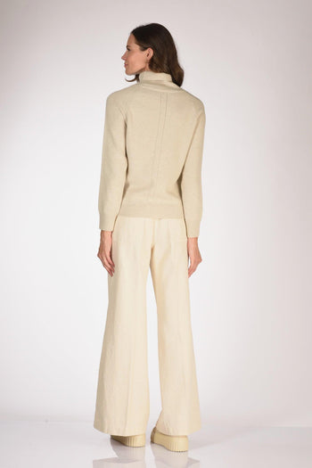 Slowear Maglia Lupetto Beige Chiaro Donna - 5