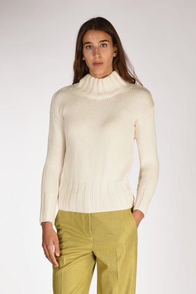 Slowear Maglia Lupetto Bianco Naturale Donna