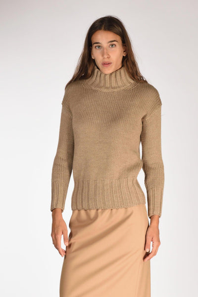 Slowear Maglia Lupetto Marrone Chiaro Donna