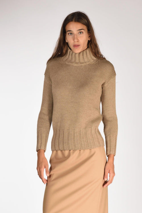 Slowear Maglia Lupetto Marrone Chiaro Donna