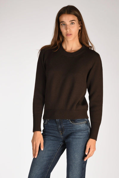 Slowear Maglia Girocollo Marrone Donna