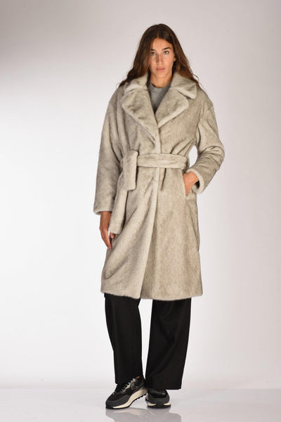 Cappotto Ecofur Grigio Tortora Donna