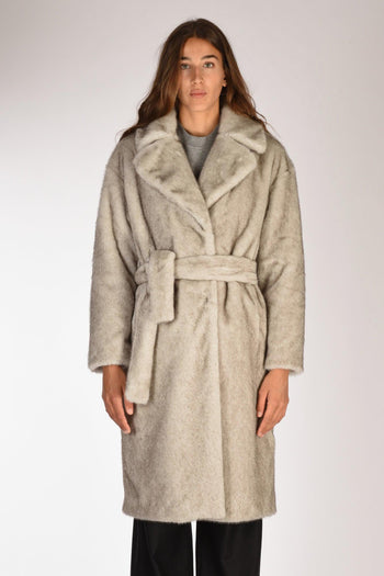 Cappotto Ecofur Grigio Tortora Donna - 2