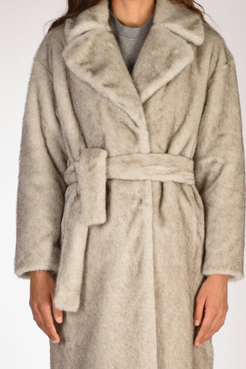 Cappotto Ecofur Grigio Tortora Donna - 3