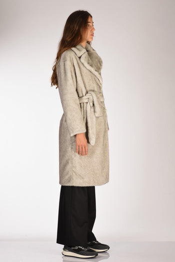 Cappotto Ecofur Grigio Tortora Donna - 4