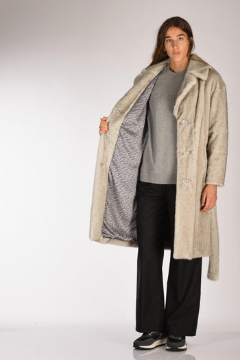 Cappotto Ecofur Grigio Tortora Donna - 6