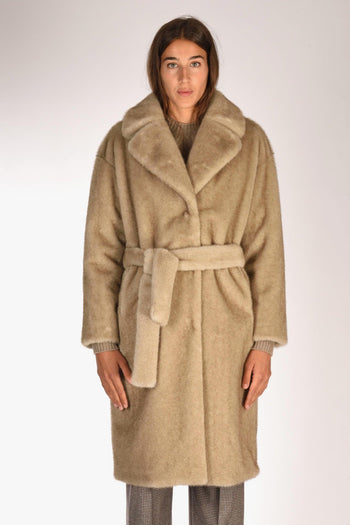 Cappotto Ecofur Beige Donna - 2