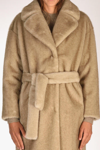 Cappotto Ecofur Beige Donna - 3