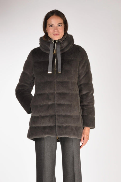 Iumino Faux Fur Grigio Scuro Donna