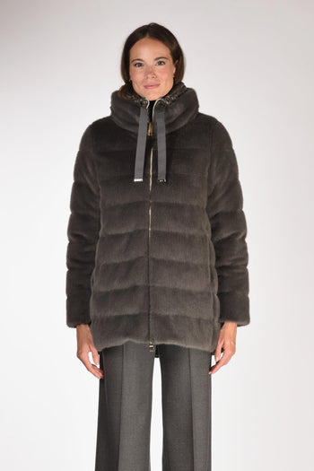 Iumino Faux Fur Grigio Scuro Donna - 2