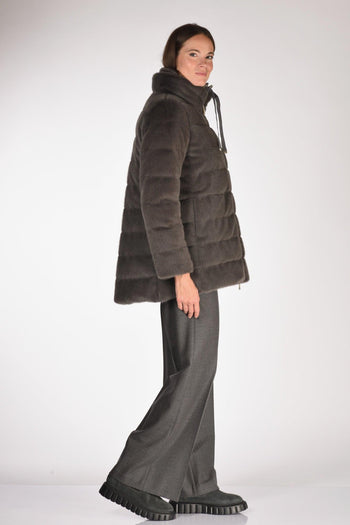 Iumino Faux Fur Grigio Scuro Donna - 4