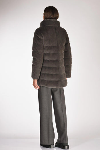 Iumino Faux Fur Grigio Scuro Donna - 5