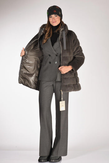 Iumino Faux Fur Grigio Scuro Donna - 6