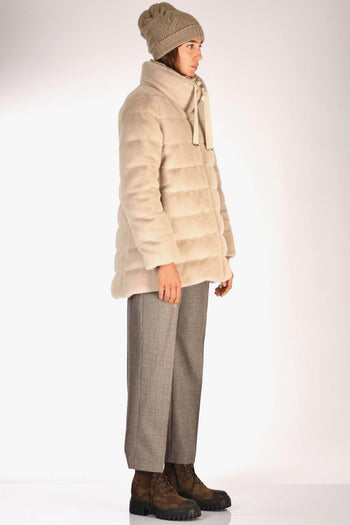 Iumino Faux Fur Beige Donna - 4