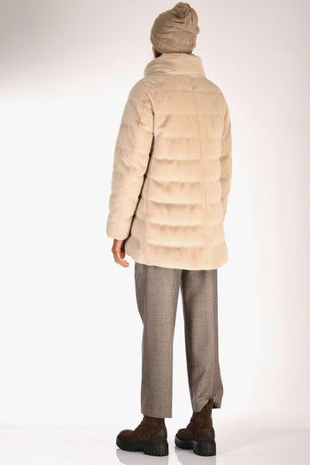 Iumino Faux Fur Beige Donna - 5