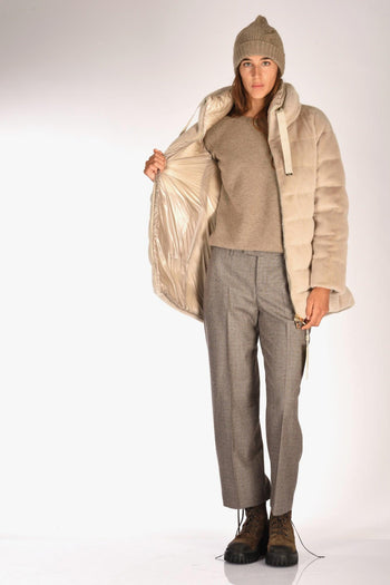 Iumino Faux Fur Beige Donna - 6