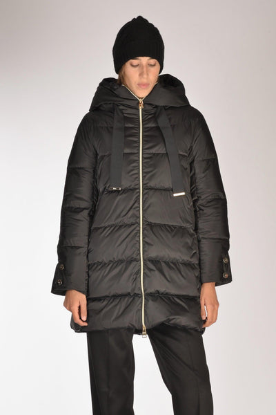 Piumino In Raso Nero Donna