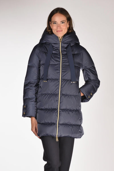 Piumino In Raso Blu Donna