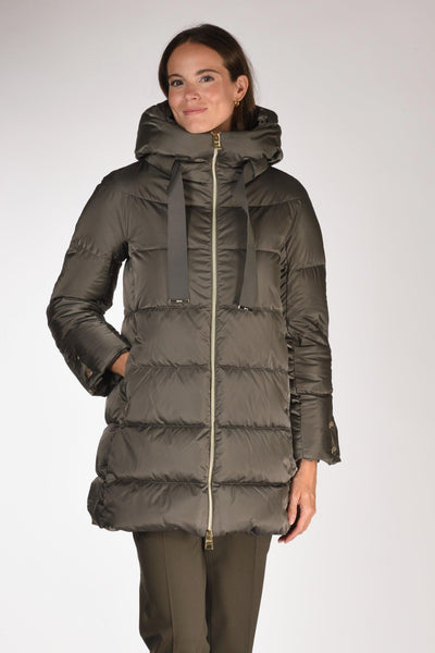 Piumino In Raso Grigio Scuro Donna