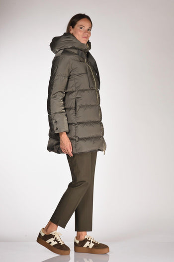 Piumino In Raso Grigio Scuro Donna - 4