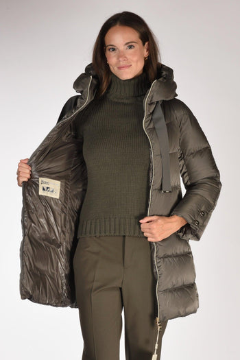 Piumino In Raso Grigio Scuro Donna - 6